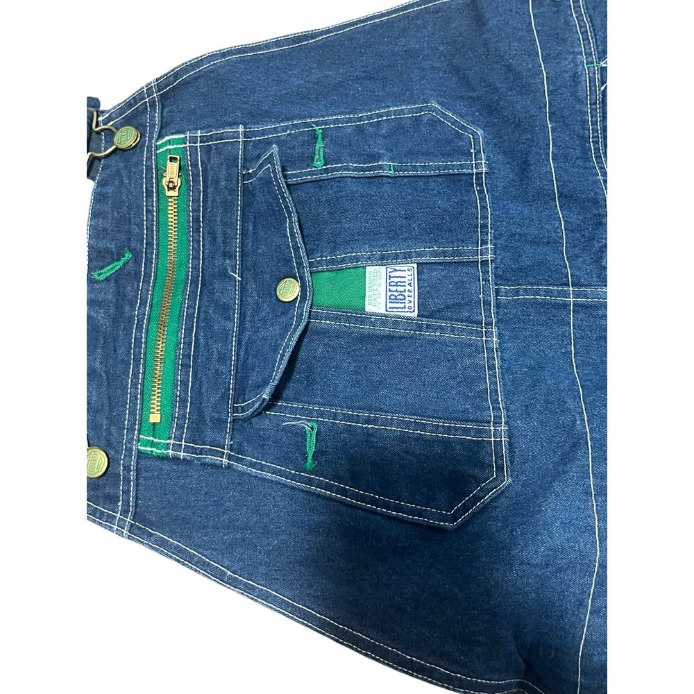 VINTAGE 1995 Liberty Overalls 42x28 Blue Denim Bib 90s Baggy GORPCORE Russia - Picture 2 of 10